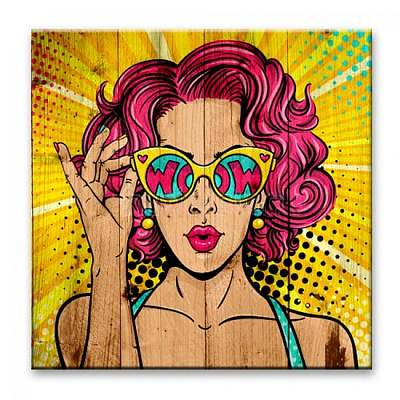 Картины Pop-art - 08 Девушка в очках, Pop-art, Creative Wood Картины Pop-art - 08 Девушка в очках, Pop-art, Creative Wood